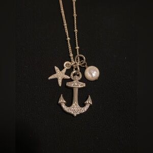 Brighton Silver Anchor, Starfish & Pearl Charm Necklace ⚓️